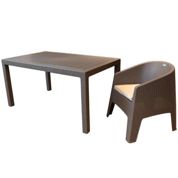 6 Sillones Oasis + Mesa Indonesia tapa plástica